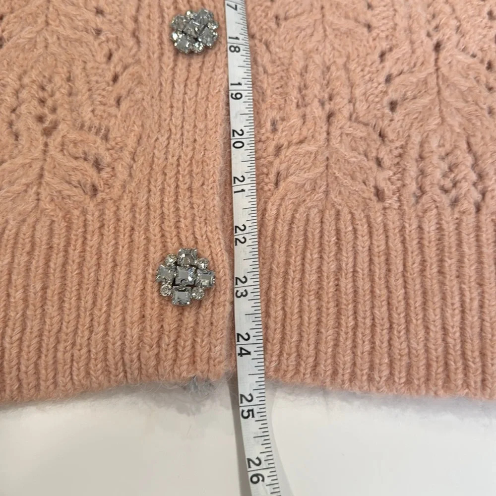 NWT Zara Crochet Knit Sweater Vest Size Small Pink/peach Jewel Buttons - Picture 6 of 9